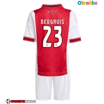 Otroške Nogometnih dresov Ajax Steven Berghuis #23 Domači 2025-26 Kratki rokavi (+ hlače)